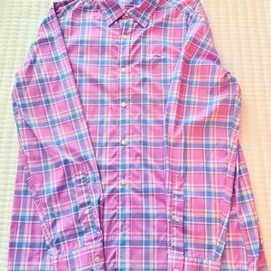 Vineyard Vines Pink and Blue Casual Button Down Shirt